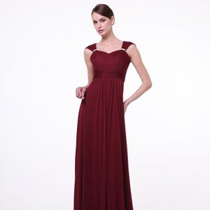 Burgundy Long Sweetheart Gown CD3831